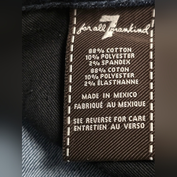 7 For All Mankind Mens Bootcut Jeans 36x32 Stretch Denim Whiskered Dark Blue - Picture 14 of 16